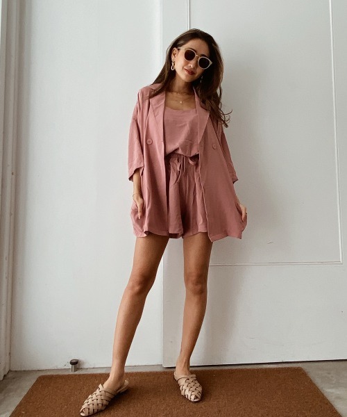 esutoreja（エストレジャ）の「ショートジャケット3点セットアップ（セットアップ・レディース・ブラック/ピンク/ブルー・FREE）」の8枚目の写真