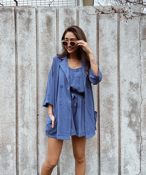 esutoreja（エストレジャ）の「ショートジャケット3点セットアップ（セットアップ・レディース・ブラック/ピンク/ブルー・FREE）」の10枚目の写真