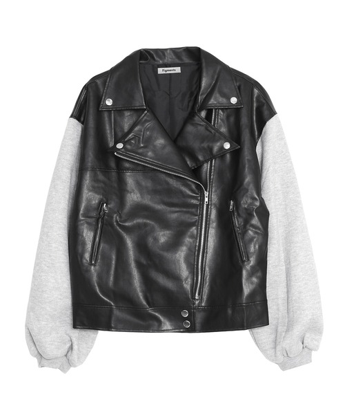 超希少UNDERCOVERISM 09AW 袖切替 ライダース ジャケット 袖切替レザー 