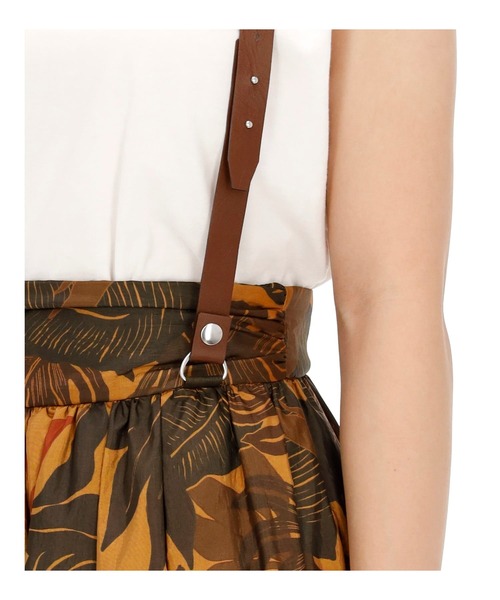 muller of yoshiokubo（ミュラーオブヨシオクボ）の「muller of yoshiokubo ボタニカルギャザースカート（スカート・レディース・ブラウン・38/36）」の4枚目の写真