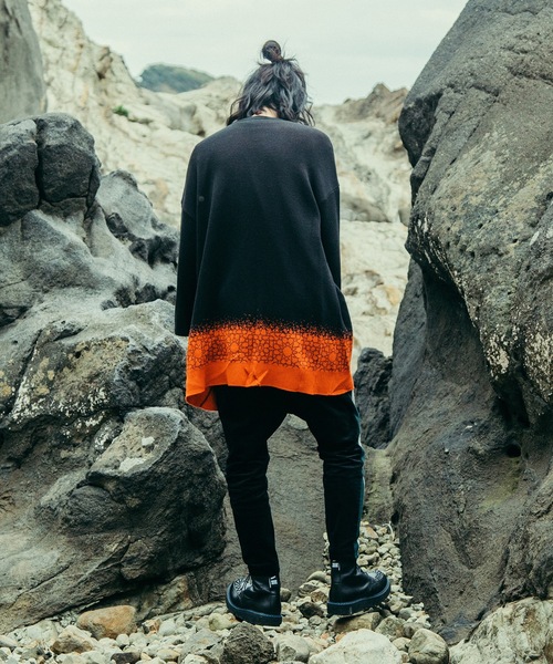 STOF（ストフ）の「【PANTARHEY】FADEOUT KNIT COAT（ノーカラーコート・メンズ・ブラック/ブルー・S/M）」の12枚目の写真