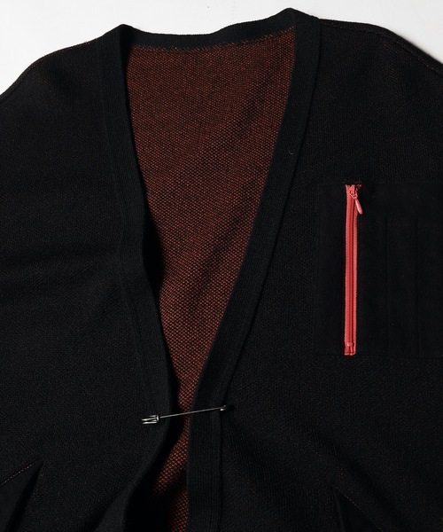 STOF（ストフ）の「【PANTARHEY】FADEOUT KNIT COAT（ノーカラーコート・メンズ・ブラック/ブルー・S/M）」の6枚目の写真