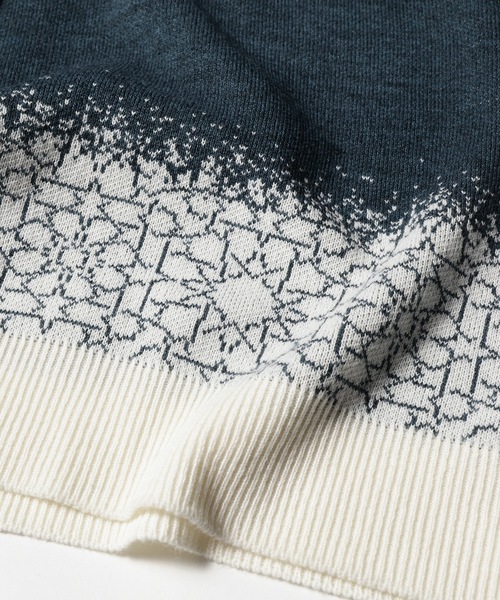 STOF（ストフ）の「【PANTARHEY】FADEOUT KNIT COAT（ノーカラーコート・メンズ・ブラック/ブルー・S/M）」の7枚目の写真