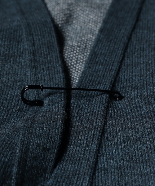 STOF（ストフ）の「【PANTARHEY】FADEOUT KNIT COAT（ノーカラーコート・メンズ・ブラック/ブルー・S/M）」の11枚目の写真