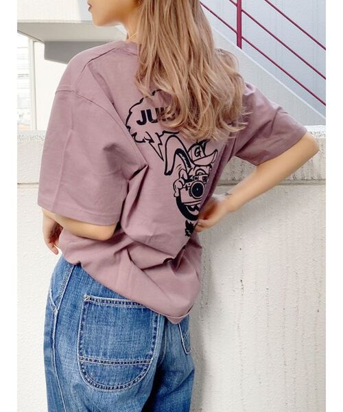 GYDA（ジェイダ）の「【WEB限定】paparazzi bunnyロゴT/S（Tシャツ/カットソー・レディース・ブラック/オフホワイト/ピンク/カーキ・FREE）」の4枚目の写真