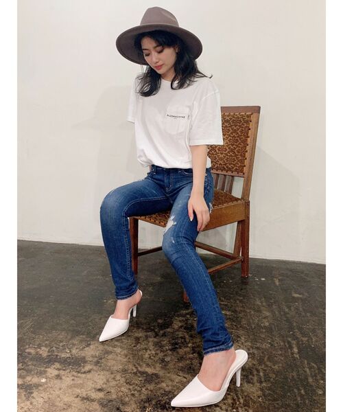 GYDA（ジェイダ）の「【WEB限定】paparazzi bunnyロゴT/S（Tシャツ/カットソー・レディース・ブラック/オフホワイト/ピンク/カーキ・FREE）」の5枚目の写真