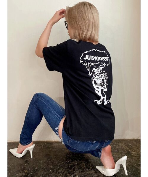 GYDA（ジェイダ）の「【WEB限定】paparazzi bunnyロゴT/S（Tシャツ/カットソー・レディース・ブラック/オフホワイト/ピンク/カーキ・FREE）」の7枚目の写真