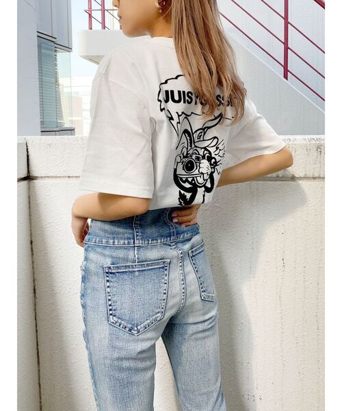 GYDA（ジェイダ）の「【WEB限定】paparazzi bunnyロゴT/S（Tシャツ/カットソー・レディース・ブラック/オフホワイト/ピンク/カーキ・FREE）」の17枚目の写真