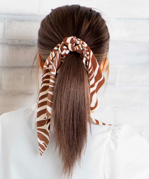 WEGO(ウィゴー)の「WEGO/ゼブラ柄リボンシュシュ(シュシュ・レディース・その他1/その他2/その他3・FREE)」の1枚目の写真