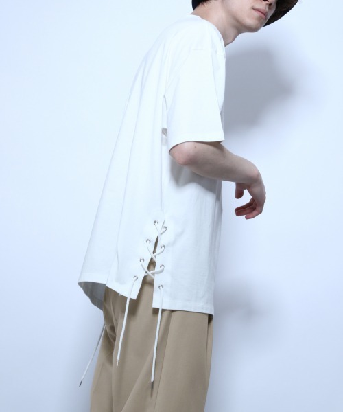 HARE（ハレ）の「ロープデザインカットソー(HARE)（Tシャツ/カットソー・メンズ・オフホワイト/ブラック/ライトブルー・SMALL/MEDIUM）」の2枚目の写真