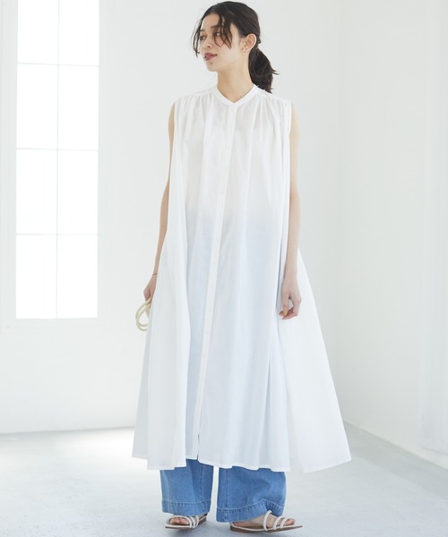 Petit fleur（プチフルール）の「・Petit fleur　ノースリギャザーワンピース＊（ワンピース・レディース・ブラック/オフホワイト/ネイビー/ミント・FREE）」の2枚目の写真