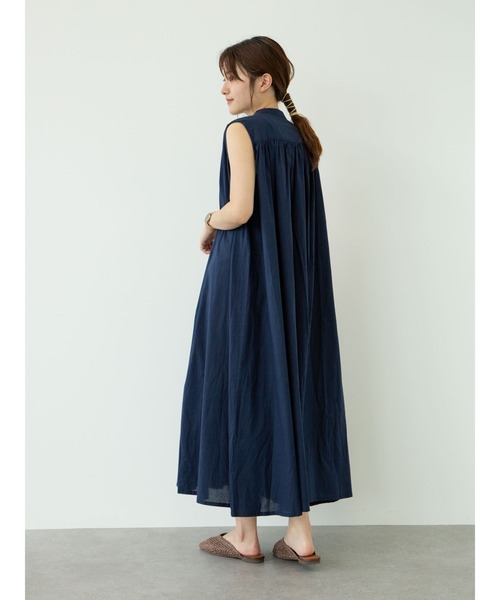 Petit fleur（プチフルール）の「・Petit fleur　ノースリギャザーワンピース＊（ワンピース・レディース・ブラック/オフホワイト/ネイビー/ミント・FREE）」の9枚目の写真