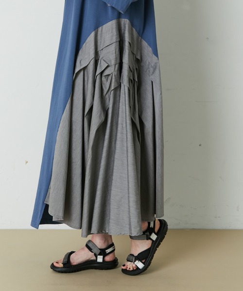 FRAPBOIS(フラボア)の「フォルドワンピ(ワンピース・レディース・ブラック/ブルー・1/0)」の9枚目の写真