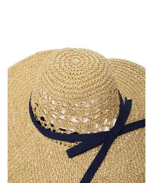koe（コエ）の「手編みペーパーハット＊（ハット・レディース・ベージュ/ブラウン・FREE）」の9枚目の写真