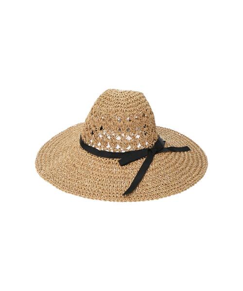 koe（コエ）の「手編みペーパーハット＊（ハット・レディース・ベージュ/ブラウン・FREE）」の4枚目の写真