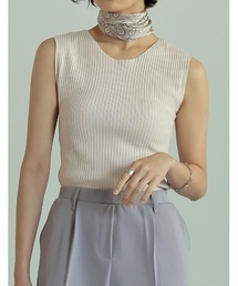 Re:EDIT | [飯豊まりえさん着用]エコヴェロリブニットノースリーブトップス(タンクトップ)
