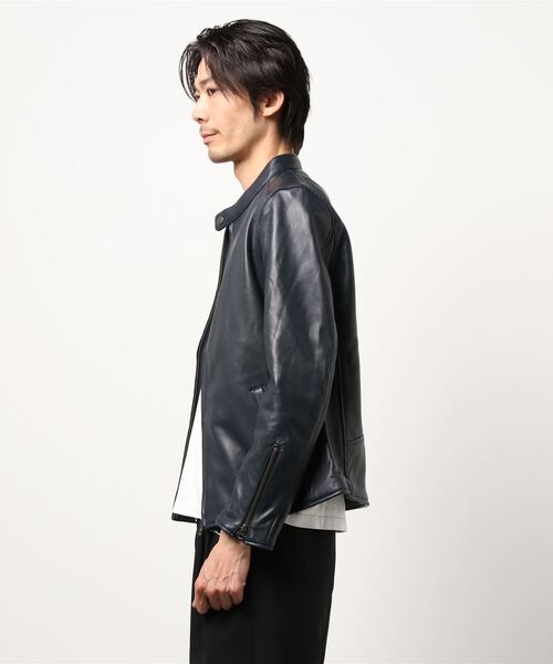 MONSIEUR NICOLE（ムッシュニコル）の「ライダースブルゾン（ライダースジャケット・メンズ・ネイビー/ブラック/チャコールグレー/ベージュ・MEDIUM/LARGE/X-LARGE）」の16枚目の写真