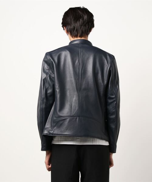 MONSIEUR NICOLE（ムッシュニコル）の「ライダースブルゾン（ライダースジャケット・メンズ・ネイビー/ブラック/チャコールグレー/ベージュ・MEDIUM/LARGE/X-LARGE）」の14枚目の写真