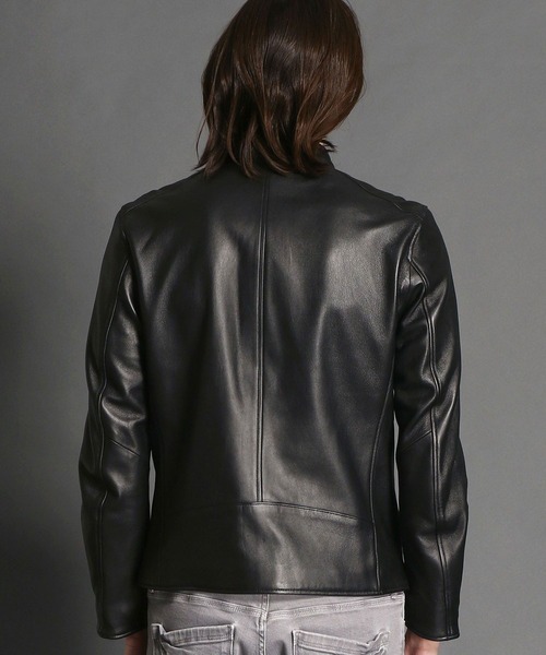 MONSIEUR NICOLE（ムッシュニコル）の「ライダースブルゾン（ライダースジャケット・メンズ・ネイビー/ブラック/チャコールグレー/ベージュ・MEDIUM/LARGE/X-LARGE）」の6枚目の写真