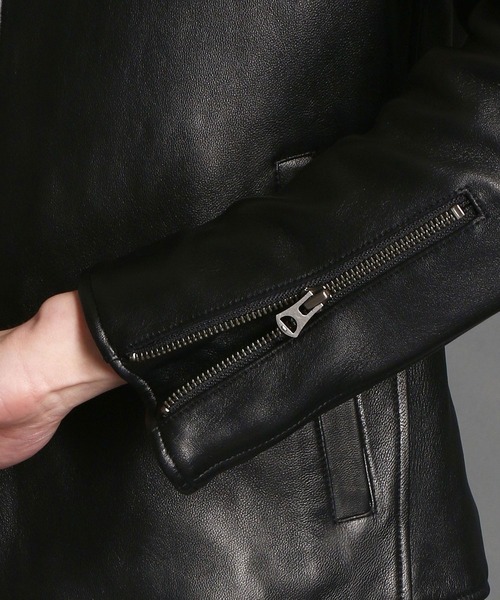 MONSIEUR NICOLE（ムッシュニコル）の「ライダースブルゾン（ライダースジャケット・メンズ・ネイビー/ブラック/チャコールグレー/ベージュ・MEDIUM/LARGE/X-LARGE）」の13枚目の写真