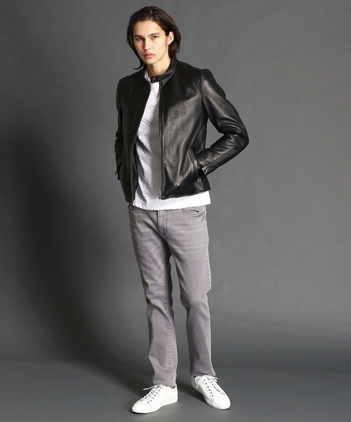 MONSIEUR NICOLE（ムッシュニコル）の「ライダースブルゾン（ライダースジャケット・メンズ・ネイビー/ブラック/チャコールグレー/ベージュ・MEDIUM/LARGE/X-LARGE）」の12枚目の写真