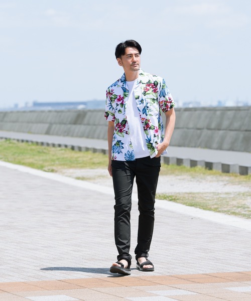 JEANS MATE（ジーンズメイト）の「接触冷感 レーヨン オープンカラー（開襟）アロハシャツ（シャツ/ブラウス・メンズ・その他1/その他2/その他3/その他4/その他5/その他6/その他7/その他8/その他9/その他10・MEDIUM/LARGE/X-LARGE/XX-LARGE）」の14枚目の写真