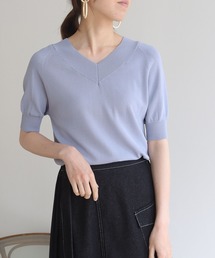 【HERCLOSET】前後2wayハーフスリーブニット