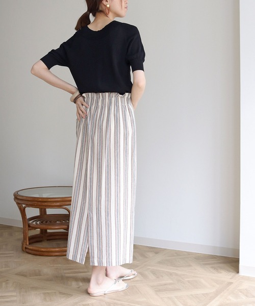 HER CLOSET(ハークローゼット)の「【HERCLOSET】前後2wayハーフスリーブニット(ニット/セーター・レディース・ホワイト/ブラック/グレイッシュベージュ/カーキ/ブルー・M)」の11枚目の写真