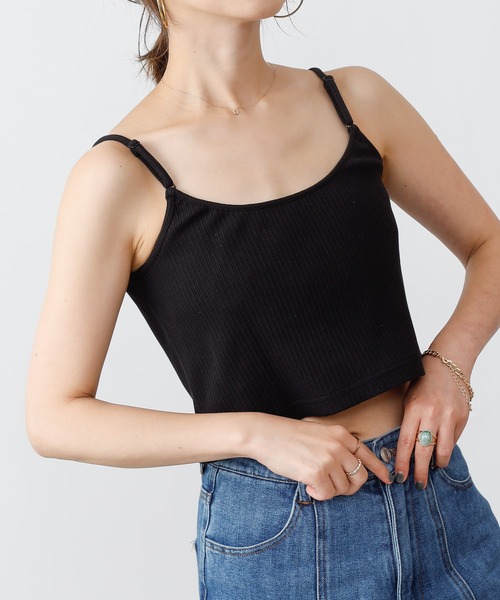 COLONY 2139(コロニートゥーワンスリーナイン)の「【UVカット】ランダムテレコ2WAY短丈キャミソール(ストラップ調整可能)(キャミソール・レディース・オフホワイト/ブラック/ブルー系その他・FREE)」の10枚目の写真