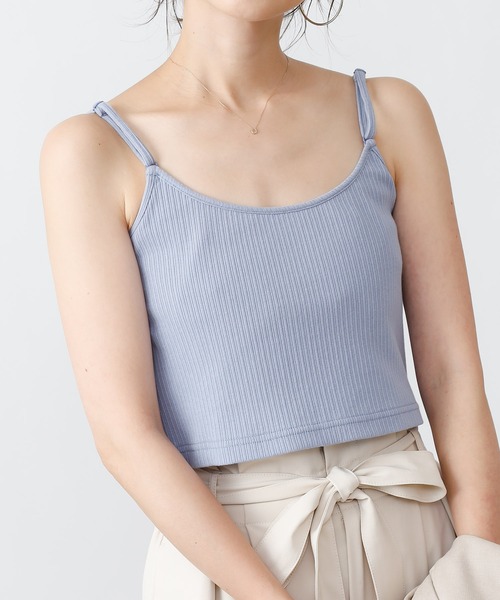 COLONY 2139(コロニートゥーワンスリーナイン)の「【UVカット】ランダムテレコ2WAY短丈キャミソール(ストラップ調整可能)(キャミソール・レディース・オフホワイト/ブラック/ブルー系その他・FREE)」の5枚目の写真
