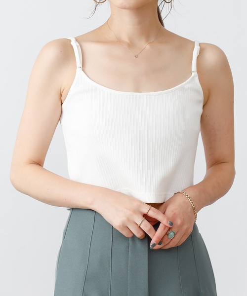 COLONY 2139(コロニートゥーワンスリーナイン)の「【UVカット】ランダムテレコ2WAY短丈キャミソール(ストラップ調整可能)(キャミソール・レディース・オフホワイト/ブラック/ブルー系その他・FREE)」の20枚目の写真