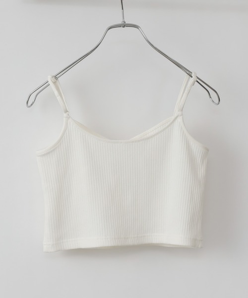 COLONY 2139(コロニートゥーワンスリーナイン)の「【UVカット】ランダムテレコ2WAY短丈キャミソール(ストラップ調整可能)(キャミソール・レディース・オフホワイト/ブラック/ブルー系その他・FREE)」の9枚目の写真