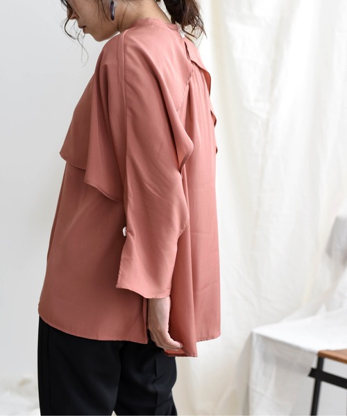 LHELBIE(レルビエ)の「ケープボレロブラウス(シャツ/ブラウス・レディース・ブラック/ピンク/アイボリー・M)」の10枚目の写真