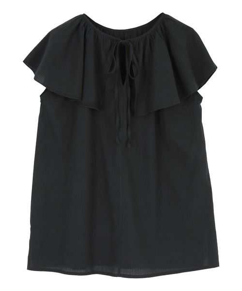 titivate(ティティベイト)の「フリルカラーノースリーブトップス(シャツ/ブラウス・レディース・オフホワイト/ピンク/イエロー/ブラック・S/M)」の7枚目の写真