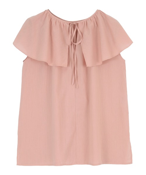 titivate(ティティベイト)の「フリルカラーノースリーブトップス(シャツ/ブラウス・レディース・オフホワイト/ピンク/イエロー/ブラック・S/M)」の12枚目の写真