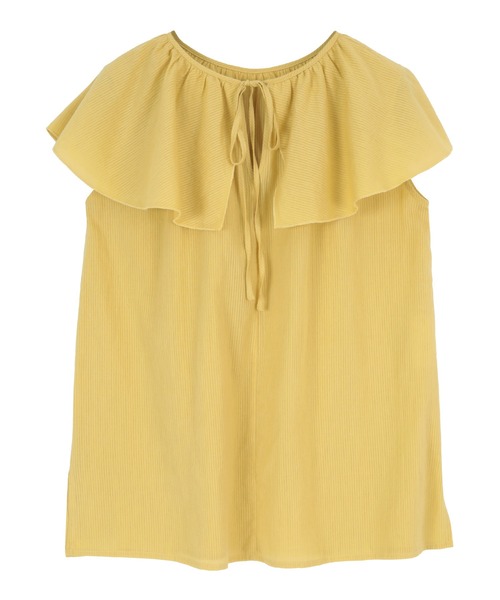 titivate(ティティベイト)の「フリルカラーノースリーブトップス(シャツ/ブラウス・レディース・オフホワイト/ピンク/イエロー/ブラック・S/M)」の15枚目の写真