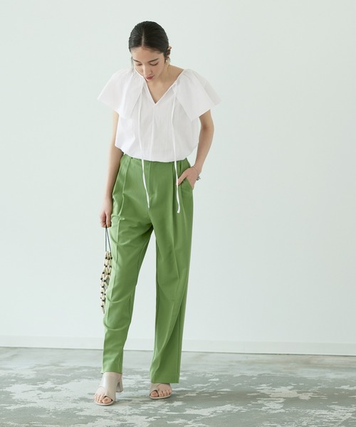 titivate(ティティベイト)の「フリルカラーノースリーブトップス(シャツ/ブラウス・レディース・オフホワイト/ピンク/イエロー/ブラック・S/M)」の10枚目の写真