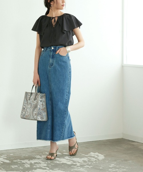 titivate(ティティベイト)の「フリルカラーノースリーブトップス(シャツ/ブラウス・レディース・オフホワイト/ピンク/イエロー/ブラック・S/M)」の5枚目の写真