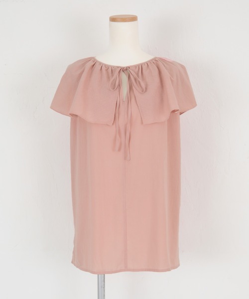 titivate(ティティベイト)の「フリルカラーノースリーブトップス(シャツ/ブラウス・レディース・オフホワイト/ピンク/イエロー/ブラック・S/M)」の11枚目の写真