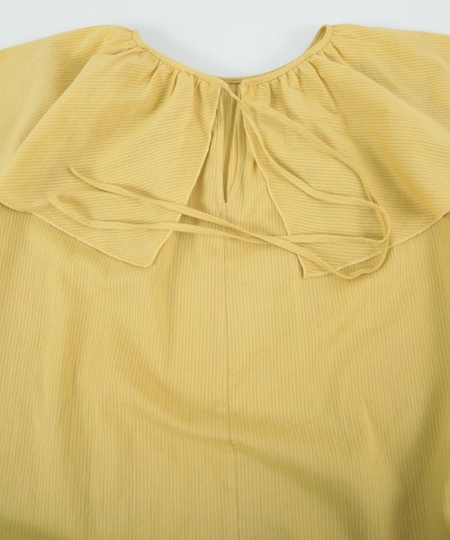 titivate(ティティベイト)の「フリルカラーノースリーブトップス(シャツ/ブラウス・レディース・オフホワイト/ピンク/イエロー/ブラック・S/M)」の6枚目の写真