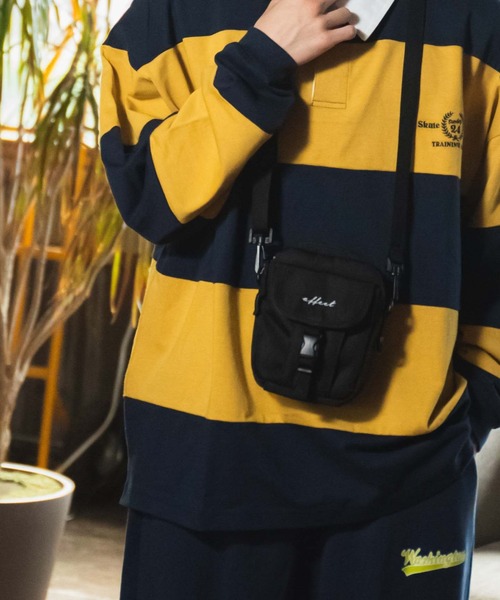 WEGO（ウィゴー）の「WEGO/フラップロゴミニショルダー（ショルダーバッグ・メンズ・ブルー/ブラック/ホワイト・FREE）」の3枚目の写真