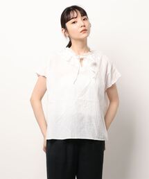 Samansa Mos2 | 衿レースブラウス(シャツ/ブラウス)