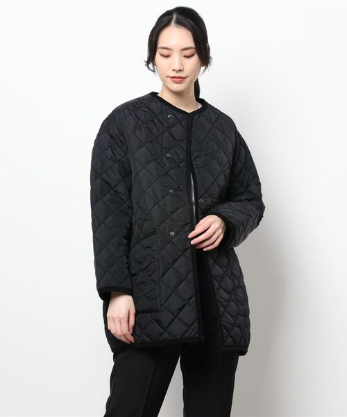 Barbour(バブアー)の「【 Barbour / バブアー 】キルトノーカラーコート QUILTED NO COLLAR COAT NYLON SLQ0020(ノーカラージャケット・レディース・ブラック/オリーブ・8/10)」の2枚目の写真