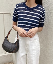 【数量限定販売】リネンライクシースルーボーダーニット