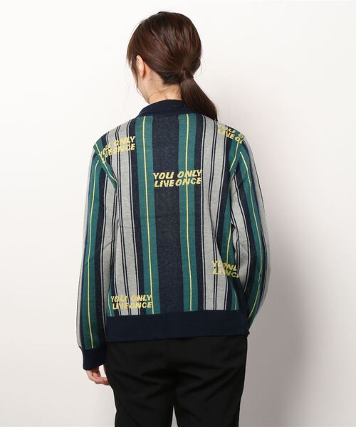 atmos pink(アトモスピンク)の「atmos pink フロントファスナー柄 カーデ(カーディガン/ボレロ・レディース・グリーン/ブラウン/ブルー・FREE)」の6枚目の写真