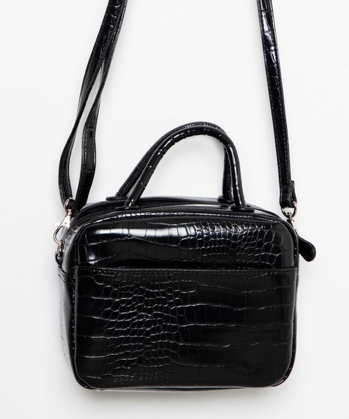 WEGO（ウィゴー）の「WEGO/スクエアボストンショルダーバッグ（ショルダーバッグ・レディース・ライム/オフホワイト/ブラック/ライトブラウン・FREE）」の10枚目の写真