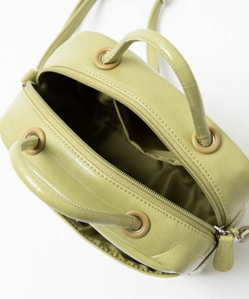 WEGO（ウィゴー）の「WEGO/スクエアボストンショルダーバッグ（ショルダーバッグ・レディース・ライム/オフホワイト/ブラック/ライトブラウン・FREE）」の13枚目の写真