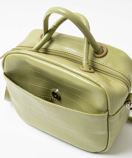 WEGO（ウィゴー）の「WEGO/スクエアボストンショルダーバッグ（ショルダーバッグ・レディース・ライム/オフホワイト/ブラック/ライトブラウン・FREE）」の16枚目の写真