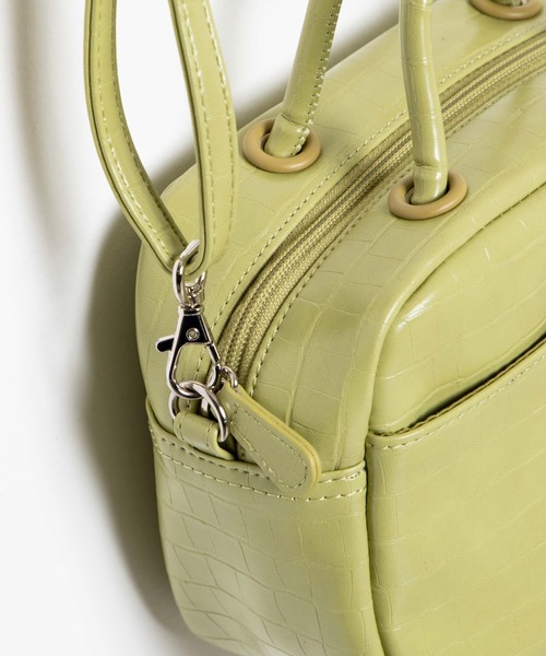 WEGO（ウィゴー）の「WEGO/スクエアボストンショルダーバッグ（ショルダーバッグ・レディース・ライム/オフホワイト/ブラック/ライトブラウン・FREE）」の22枚目の写真