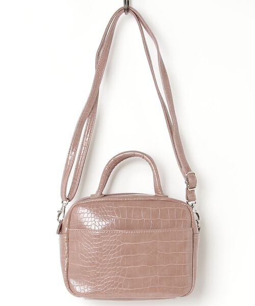 WEGO（ウィゴー）の「WEGO/スクエアボストンショルダーバッグ（ショルダーバッグ・レディース・ライム/オフホワイト/ブラック/ライトブラウン・FREE）」の5枚目の写真